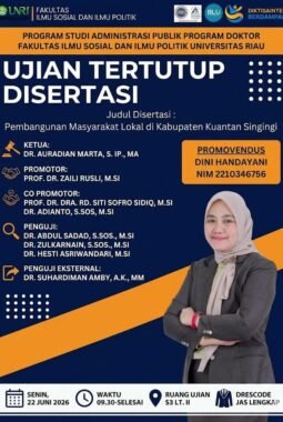 Bupati Kuansing Suhardiman Amby.  Di Jadwalkan Jadi Penguji Eksternal Disertasi Doktor di Universitas Riau
